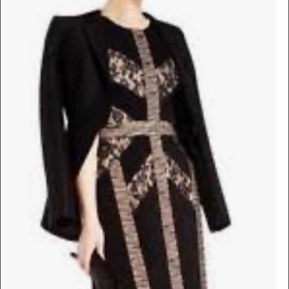 NWT BCBG black/tan lace dress size Medium - Picture 2 of 5